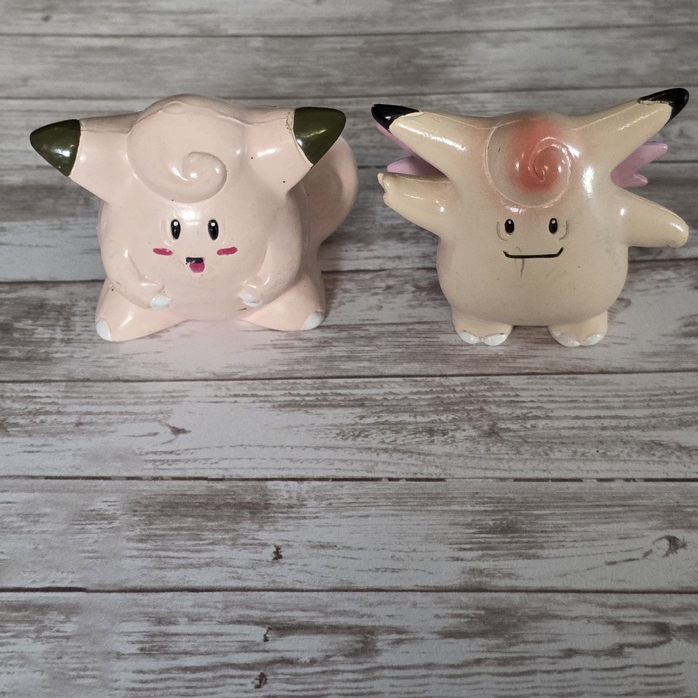 Vintage TOMY Pokemon Clefable Clefairy PVC Figure CGTSJ Bundle Pink Retro Toys